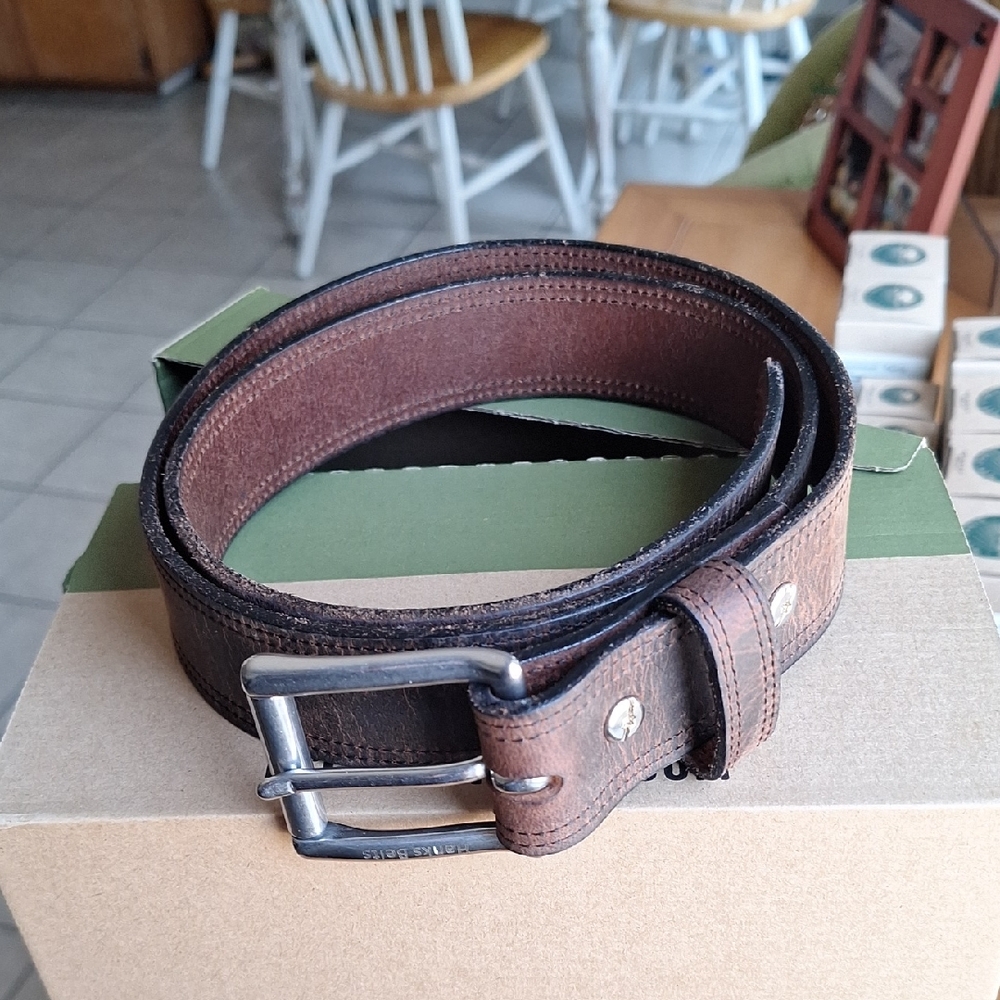 Hanks Brown Bison Leather Belt